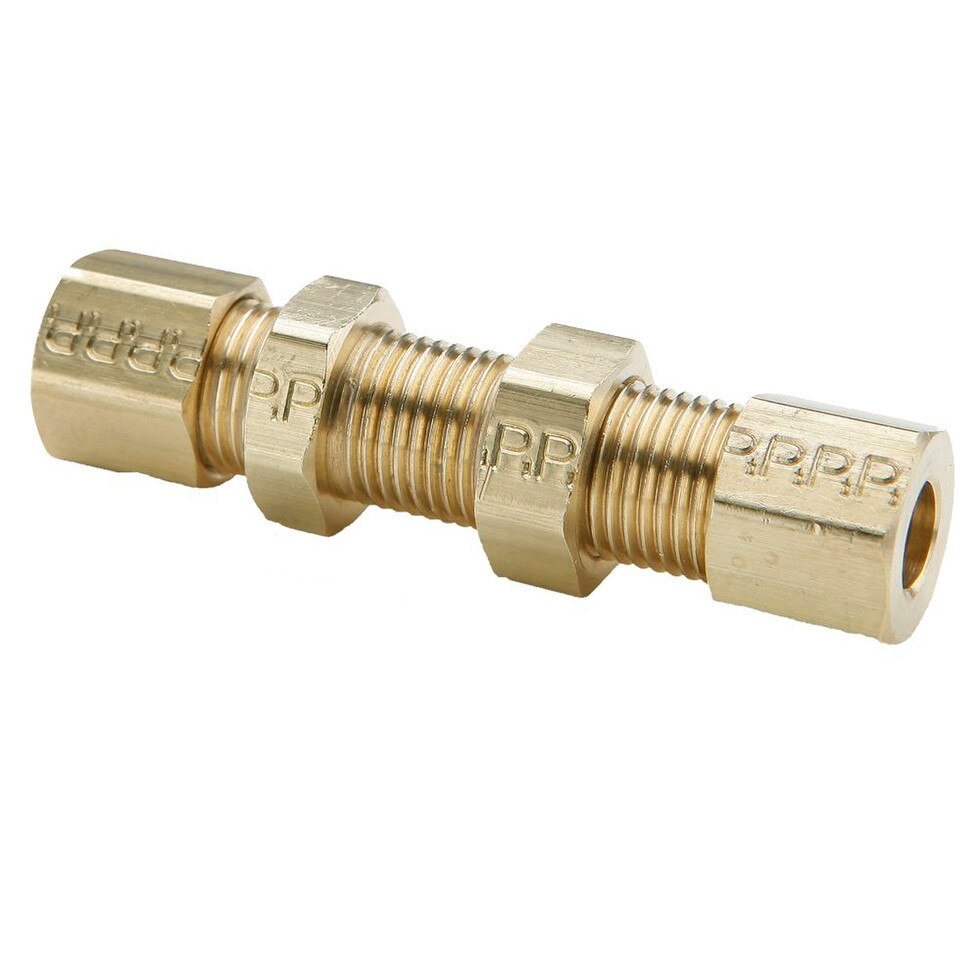 Tube to Tube Bulkhead Brass Compression Fittings Depatie Fluid Power